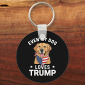 Sogar mein Hund Lieben Trump US Flag Bandana Schlüsselanhänger (Vorderseite)