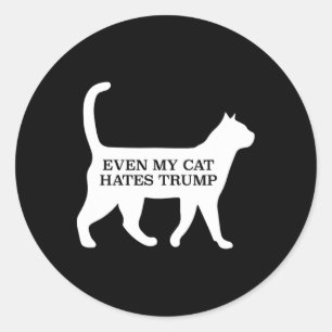 Sogar meine Katze hasst Trump Männer Frauen  Runder Aufkleber