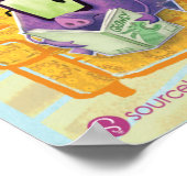 Sogar Monster Liebe Libraries 13" x 19" Poster (Ecke)