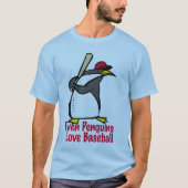 Sogar Pinguine Liebe Baseball T-Shirt (Vorderseite)