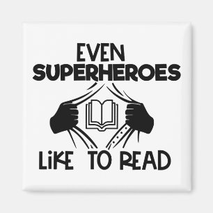 Sogar Superhelden lesen gerne Bookworm Reading Magnet