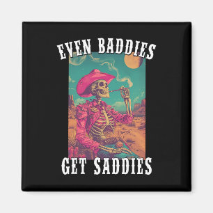 Sogar Tote kriegen Trübsal Vintage-Cowboy-Skelett Magnet