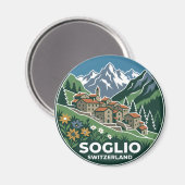 Soglio Schweiz Magnet (Vorderseite/Rückseite)