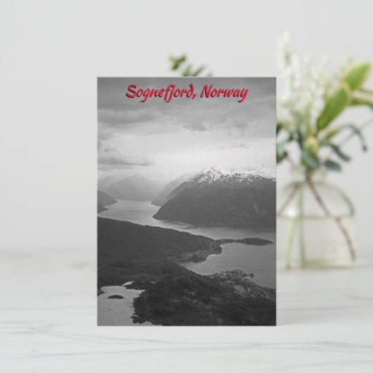 Sognefjord, Norwegen-Karte (Stehend Vorderseite)