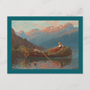 Sognefjord Rudern auf dem Fjord Postkarte