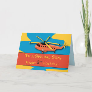 Sohn, 3. Geburtstag mit Hubschrauber Karte