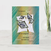 Sohn, Abschluss Hats in Air, Gratulation Gradu Karte (Vorderseite)