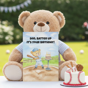 Sohn Alles Gute zum Geburtstag Baseball Teddybär Karte