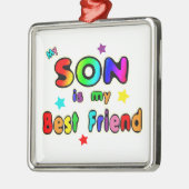 Sohn-bester Freund Silbernes Ornament (Links)