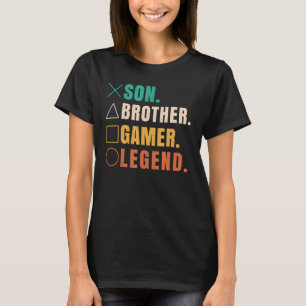 Sohn Bruder Gamer Legende Vintage Gaming Videospie T-Shirt