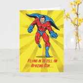 Sohn, Caped Superhero, 8. Geburtstag Karte (Gelbe Blume)