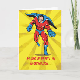 Sohn, Caped Superhero, 8. Geburtstag Karte