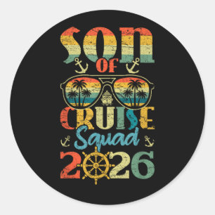 Sohn der Cruise Squad 2026 Familienurlaubskreuzfah Runder Aufkleber