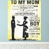 Sohn der Mama, Geschenk für meine Mama, Geschenkid Leinwanddruck (Insitu (Holzboden))