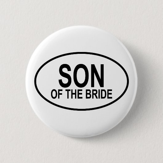 Sohn des Braut-Wedding Ovals Button (Vorderseite)