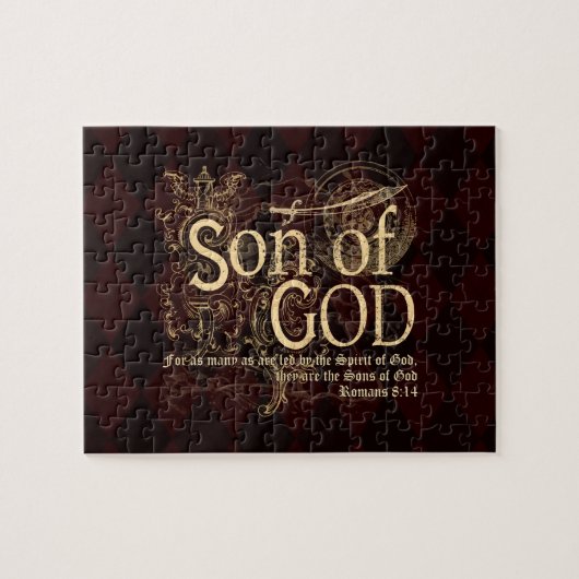 Sohn des Gottes, Römer-8:14 christlich Puzzle (Horizontal)