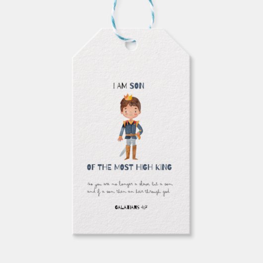 Sohn des Königs einfach modern Minimalistisch Geschenkanhänger (Vorderseite)