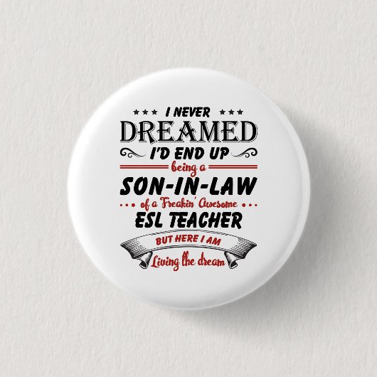 Sohn des Phantastischen ESL-Lehrers Button (Vorderseite)