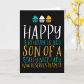 Sohn einer schönen Frau für seine lustige Geburtst Karte (Gelbe Blume)