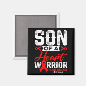Sohn eines Herzens Krieger Herzerkrankung Rotes Ba Magnet (Vorderseite/Rückseite)