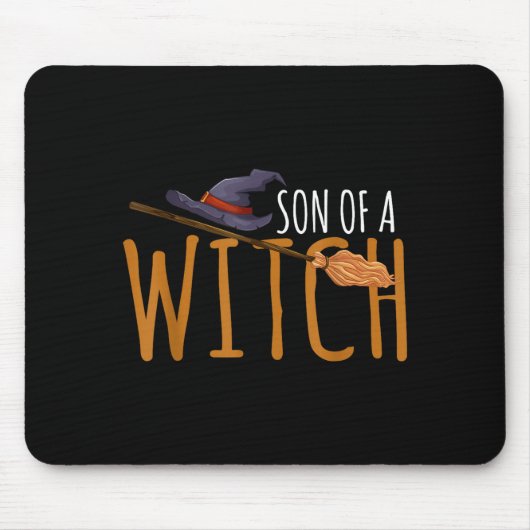 Sohn eines Hexenhuts Halloween Besen Mousepad (Vorne)