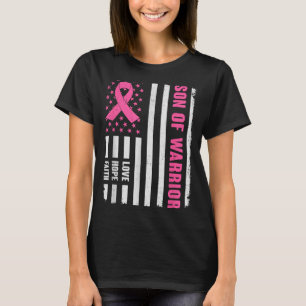 Sohn eines Kriegers Amerikanische Flagge Brustkreb T-Shirt