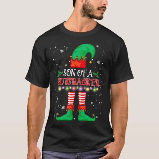 Sohn eines Nutcracker Elf Weihnachtsfest T-Shirt (Vorderseite)