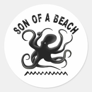 Sohn eines Strandes - Pun Design für Liebhaber des Runder Aufkleber