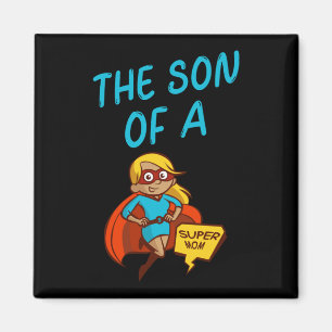 Sohn eines Super-Mama Blue Text Female Superhero C Magnet