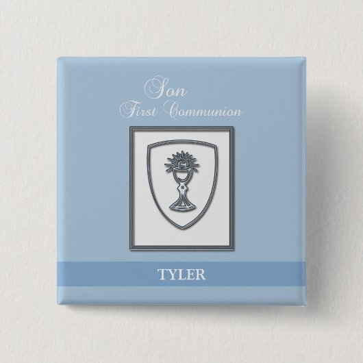 Sohn, Erste Kommune Silver Chalice Button (Vorderseite)