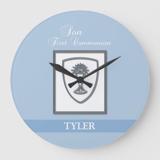 Sohn, Erste Kommune Silver Chalice Große Wanduhr (Vorderseite)