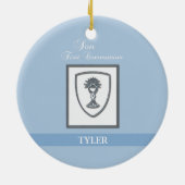 Sohn, Erste Kommune Silver Chalice Keramik Ornament (Hinten)