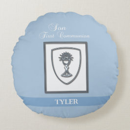 Sohn, Erste Kommune Silver Chalice Rundes Kissen