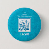 Sohn, Erste Kommune, Weizen, Trauben blau Button (Vorderseite)
