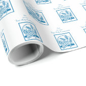 Sohn, Erste Kommune, Weizen, Trauben blau Geschenkpapier (Rolleneckpunkt)