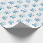 Sohn, Erste Kommune, Weizen, Trauben blau Geschenkpapier (Ecke)