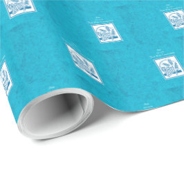 Sohn, Erste Kommune, Weizen, Trauben blau Geschenkpapier