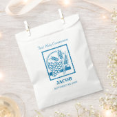 Sohn, Erste Kommune, Weizen, Trauben blau Geschenktütchen (Ausgeschnitten)