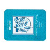 Sohn, Erste Kommune, Weizen, Trauben blau Magnet (Horizontal)
