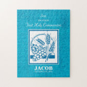 Sohn, Erste Kommune, Weizen, Trauben blau Puzzle (Vertikal)