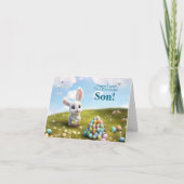 Sohn Frohe Ostern Süßer Hase  Karte (Vorderseite)