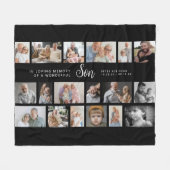 Sohn Gedenk-18-Foto-Collage Fleecedecke (Vorderseite (Horizontal))