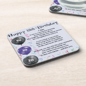 Sohn-Gedicht-18. Geburtstag Getränkeuntersetzer (Linke Seite)