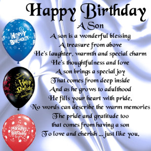 Alles Gute Zum Geburtstag Sohn Wohndekoration Haustierzubehor Zazzle De