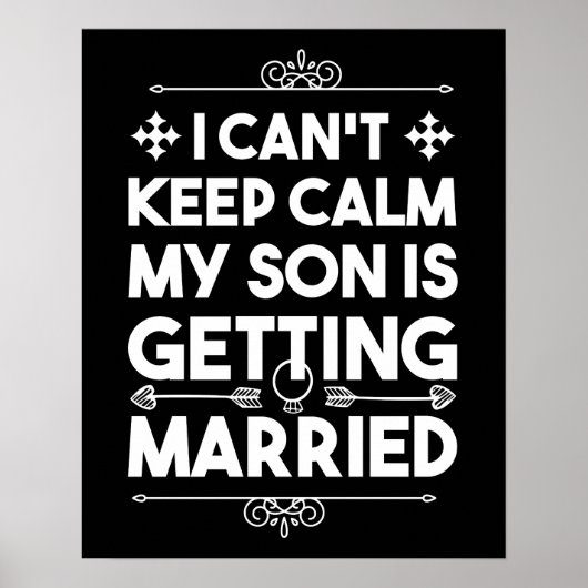 Sohn heiratet Junggesellinnenabschied Hochzeitsfei Poster (Vorne)
