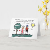 Sohn im Jura erfährt ältere Strichmännchen am Gebu Karte (Gelbe Blume)