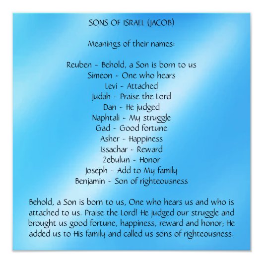 Sohn Israels Fotodruck (Vorne)