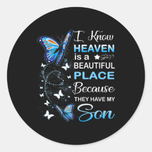 Sohn ist mein Wächter-Engel am Himmelstempeltag Runder Aufkleber