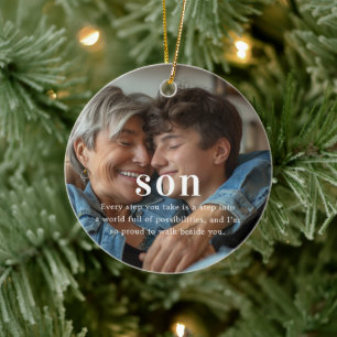 Sohn   Sentimentales Foto-Andenken Weihnachten Keramik Ornament