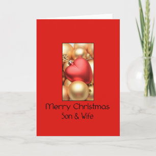 Sohn und Ehefrau Frohe Weihnachtskarte Feiertagskarte
